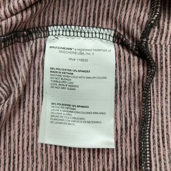Skechers Top Womens Small Rose Gray Hooded Long Sleeve Striped Athletic Gym - Picture 10 of 10